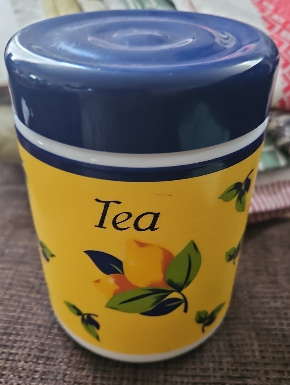 Vintage Cerve White With Yellow Fruit Tea Kitchen Storage Jar
